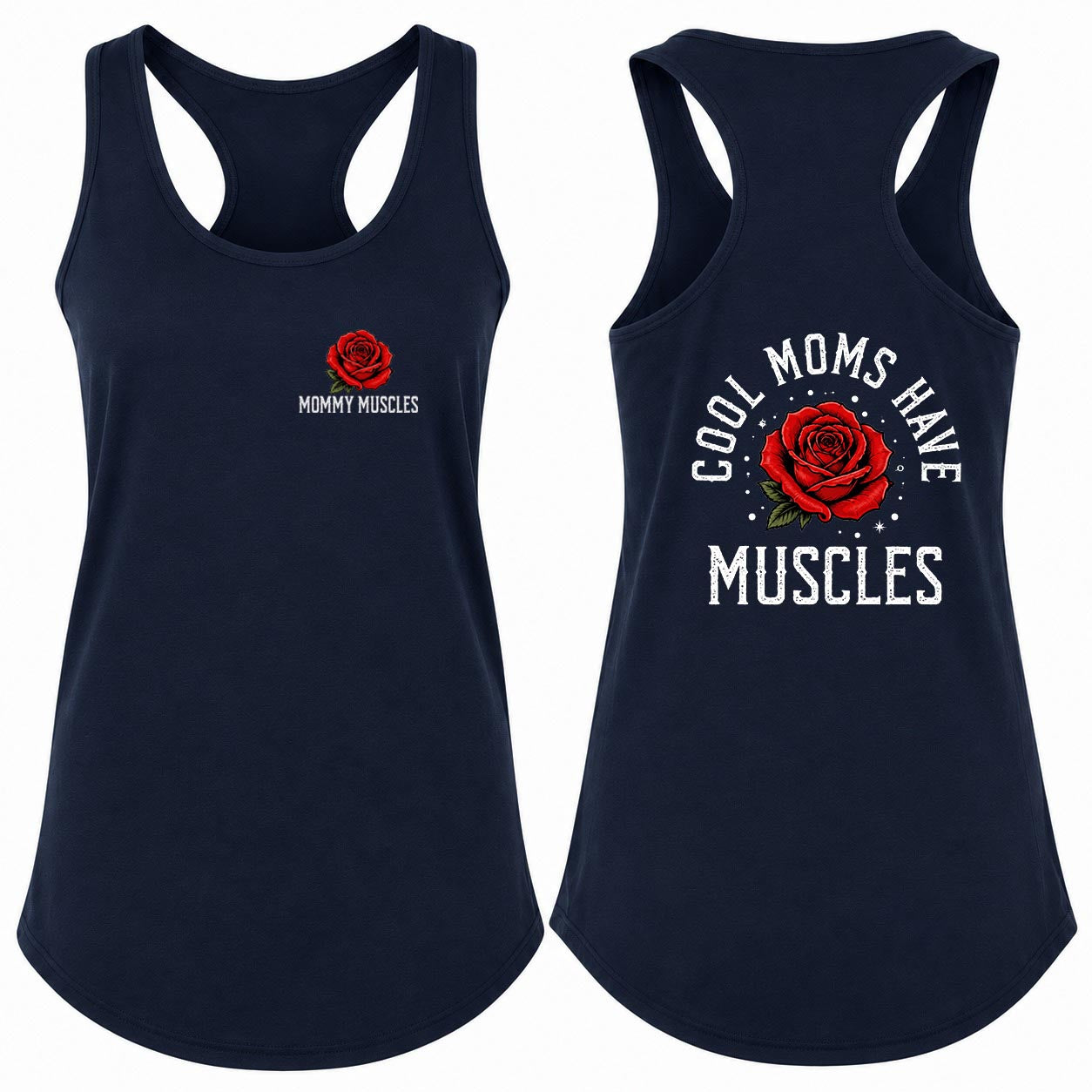 Cool Moms Have Muscles Rose Racerback Tank Top