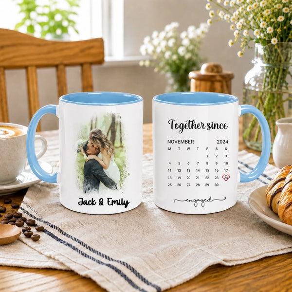 Personalized Water color Effect Couple Mugs
