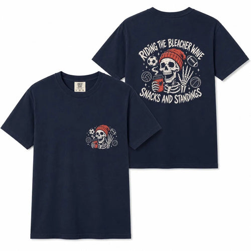 Comfort Colors Bleacher Wave Skeleton Sports Mom Shirt