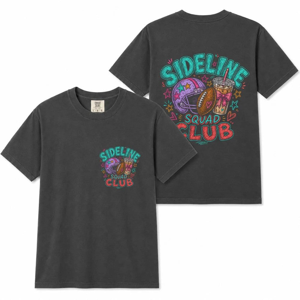 Comfort Colors Football Mom Sideline Squad Club Shirt