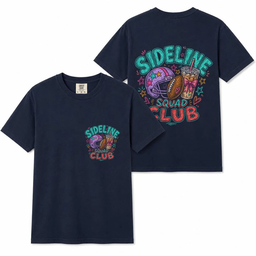 Comfort Colors Football Mom Sideline Squad Club Shirt