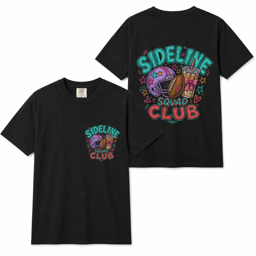 Comfort Colors Football Mom Sideline Squad Club Shirt