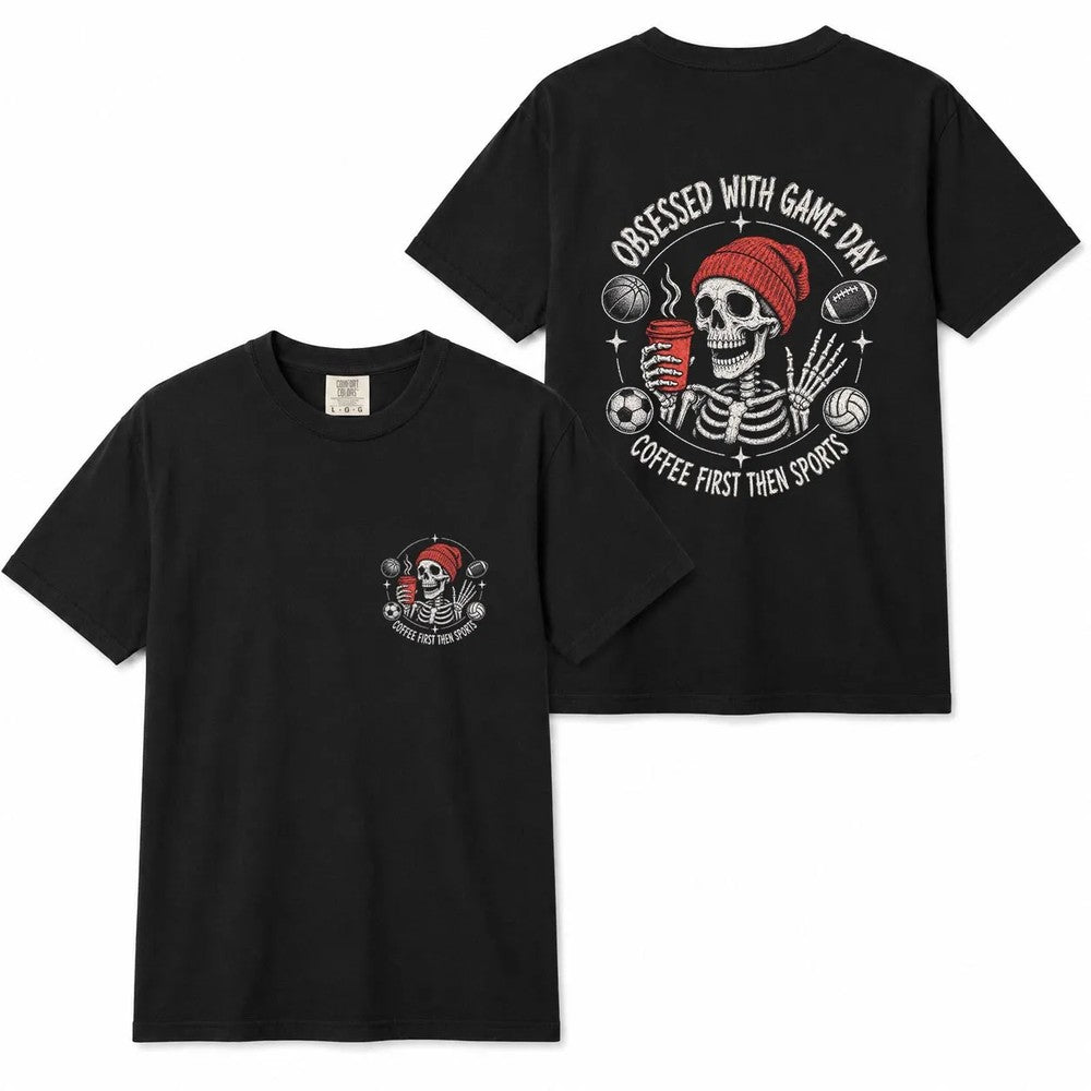 Comfort Colors Game Day Skeleton Sports Mom Shirt