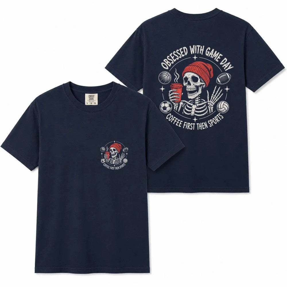 Comfort Colors Game Day Skeleton Sports Mom Shirt