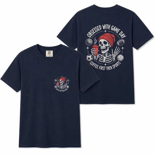 Comfort Colors Game Day Skeleton Sports Mom Shirt
