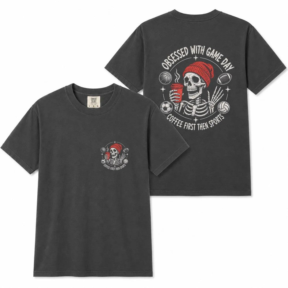 Comfort Colors Game Day Skeleton Sports Mom Shirt