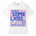 Overstimulated Moms Club Comfort Colors t-shirt with funny mom life quote and coffee, crayons, juice box doodle design