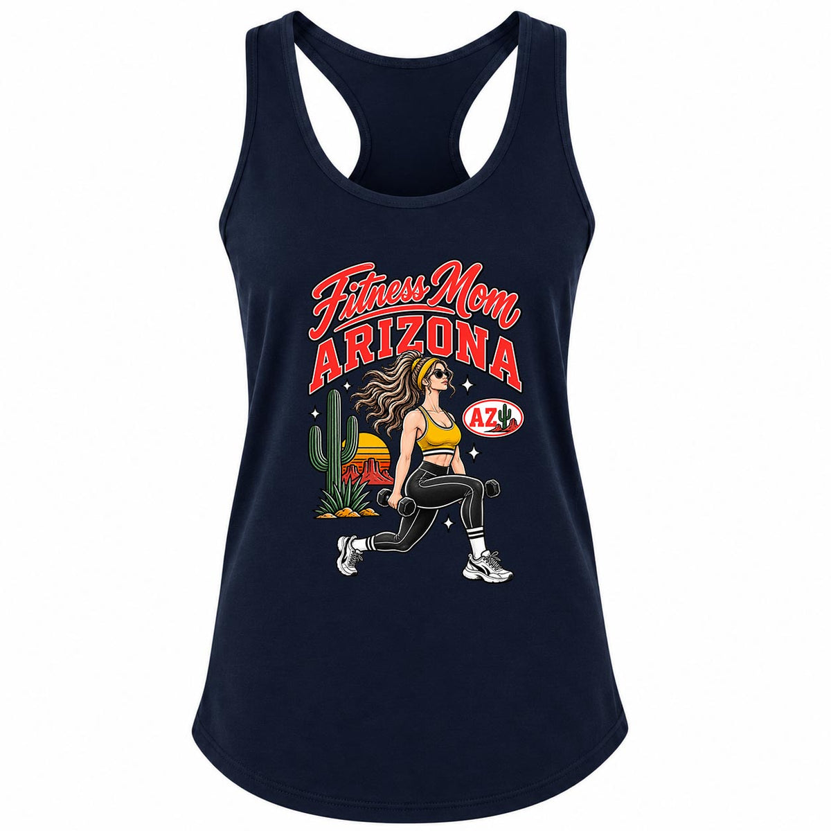 Fitness Mom Arizona Lunges Dumbbell Gym Tank