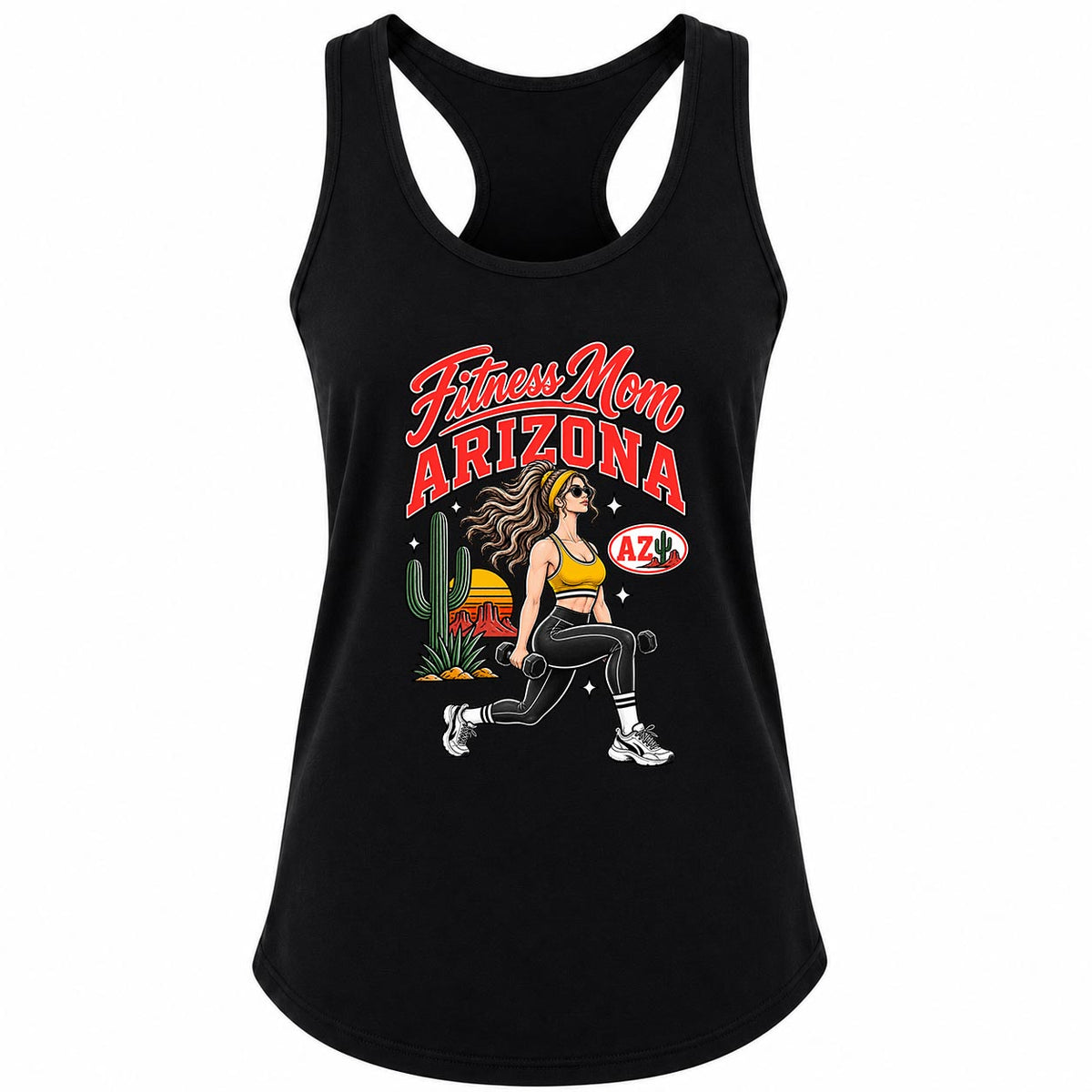 Fitness Mom Arizona Lunges Dumbbell Gym Tank