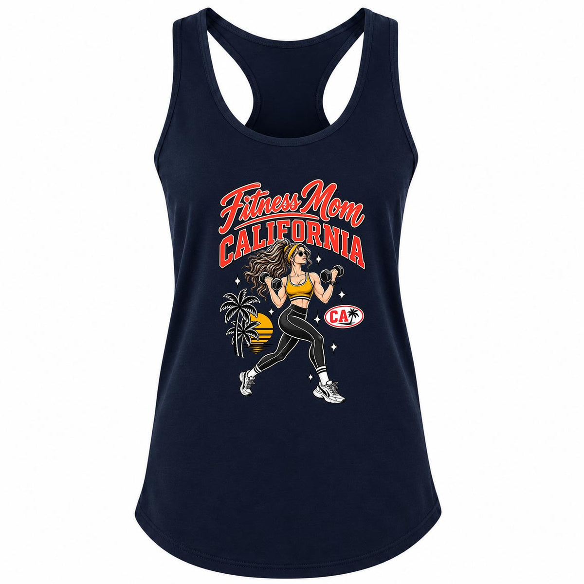 Fitness Mom California Dumbbell Gym Tank