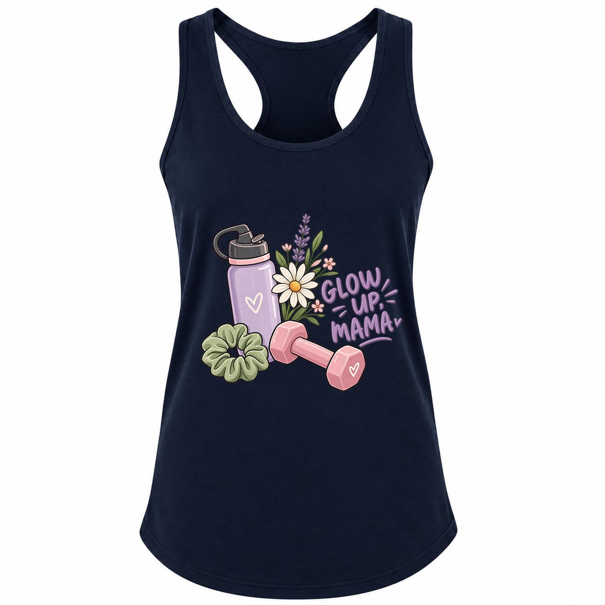 Glow Up Mama Cute Workout Gym Tank Women