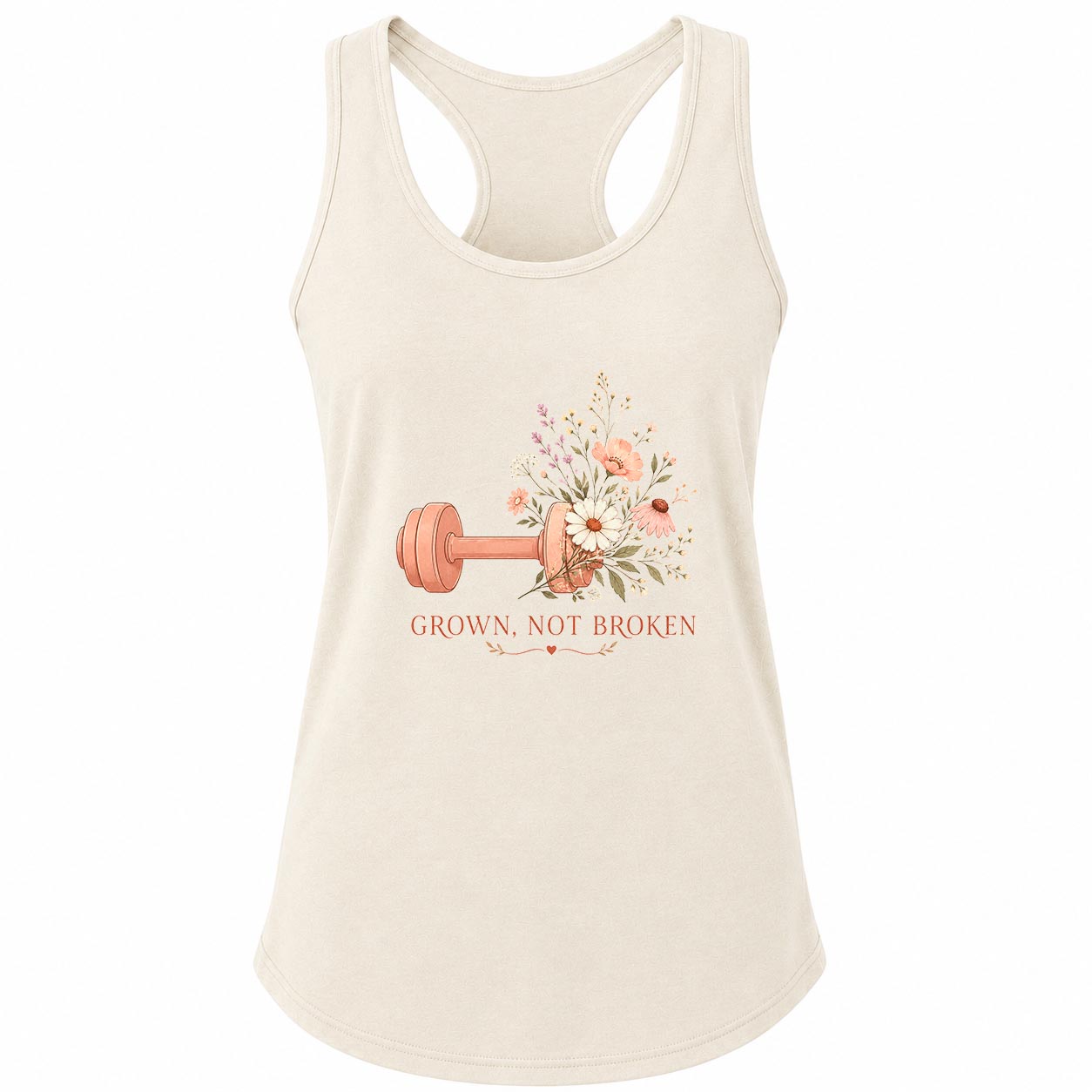 Grown Not Broken Floral Dumbbell Gym Tank