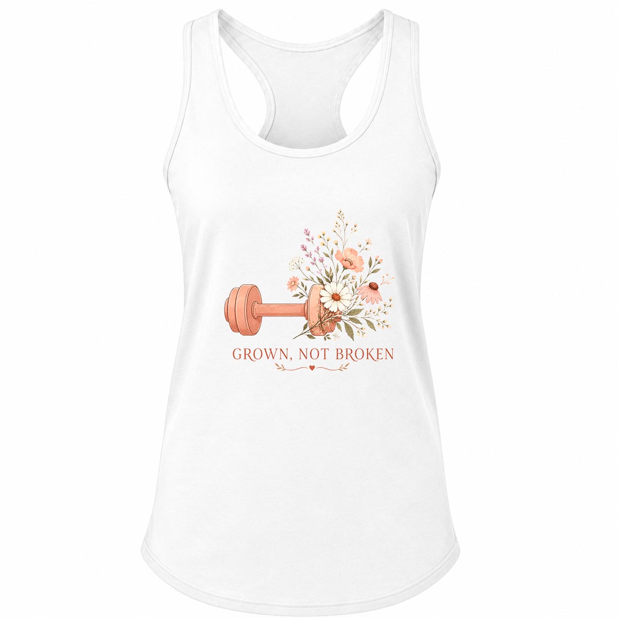 Grown Not Broken Floral Dumbbell Gym Tank