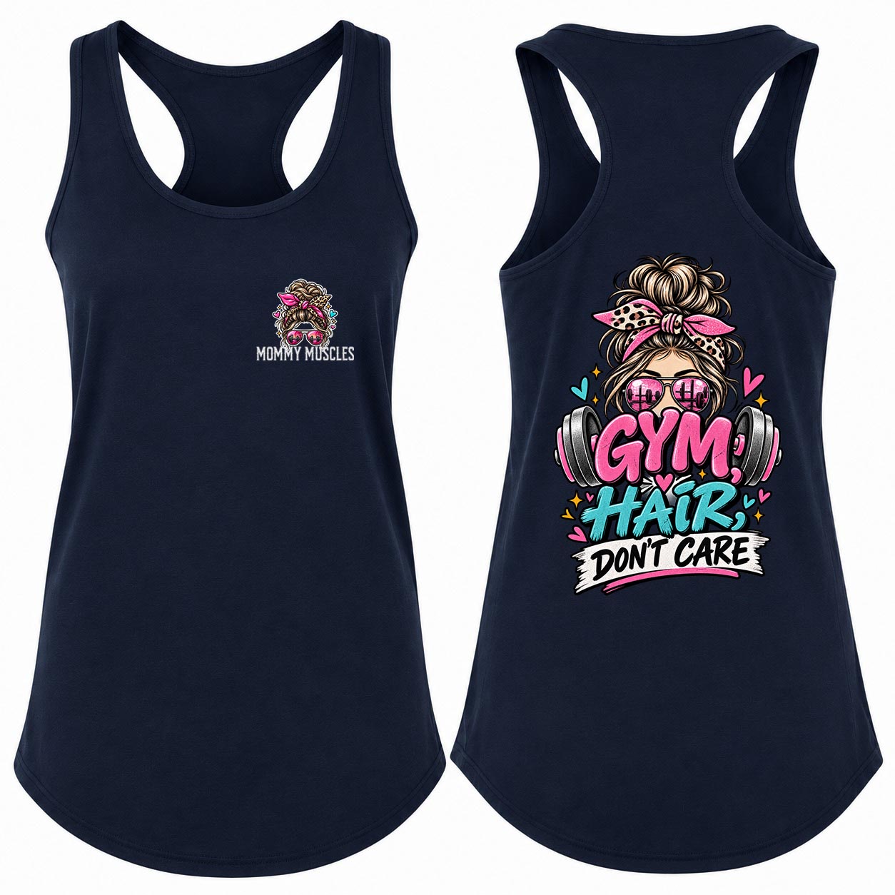 Gym Hair Don't Care Racerback Tank Top