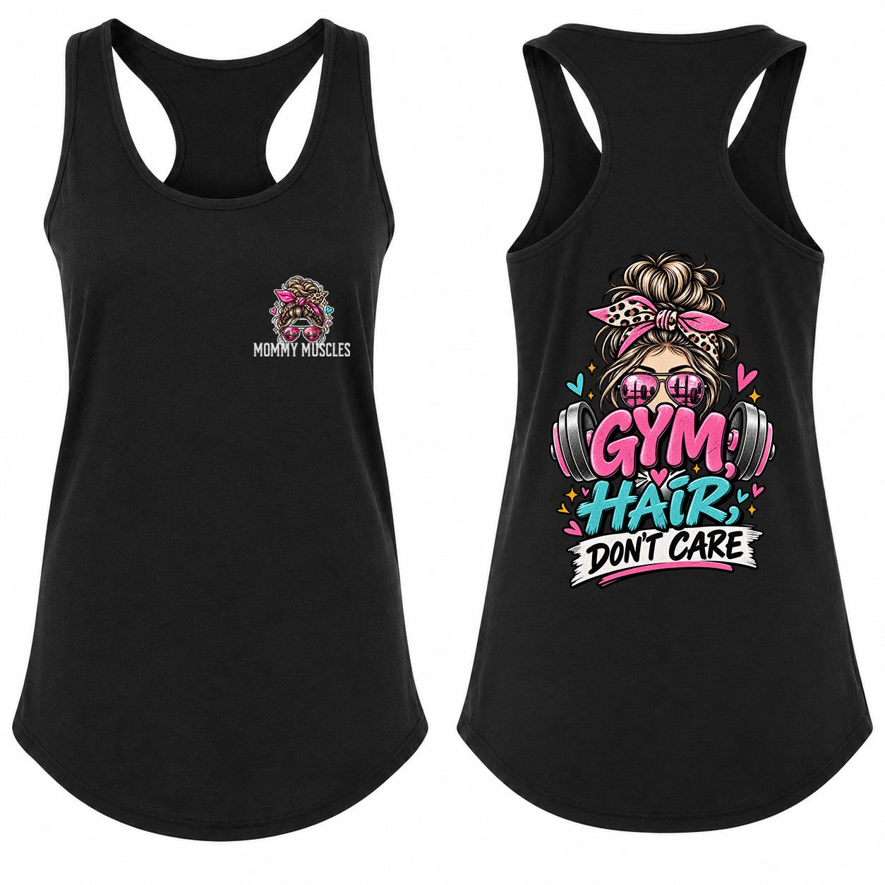 Gym Hair Don't Care Racerback Tank Top