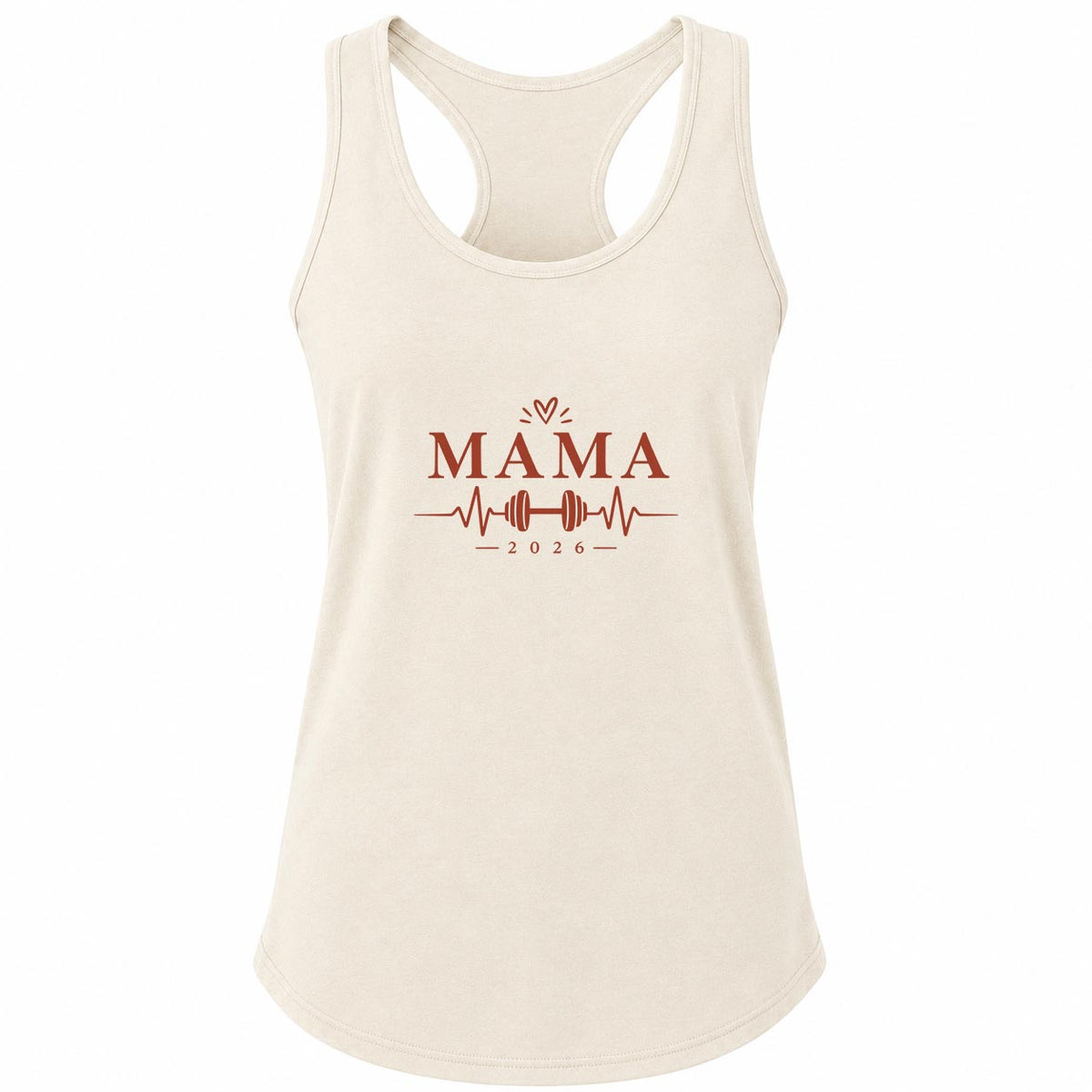 Mama 2026 Heartbeat Barbell Gym Tank Women