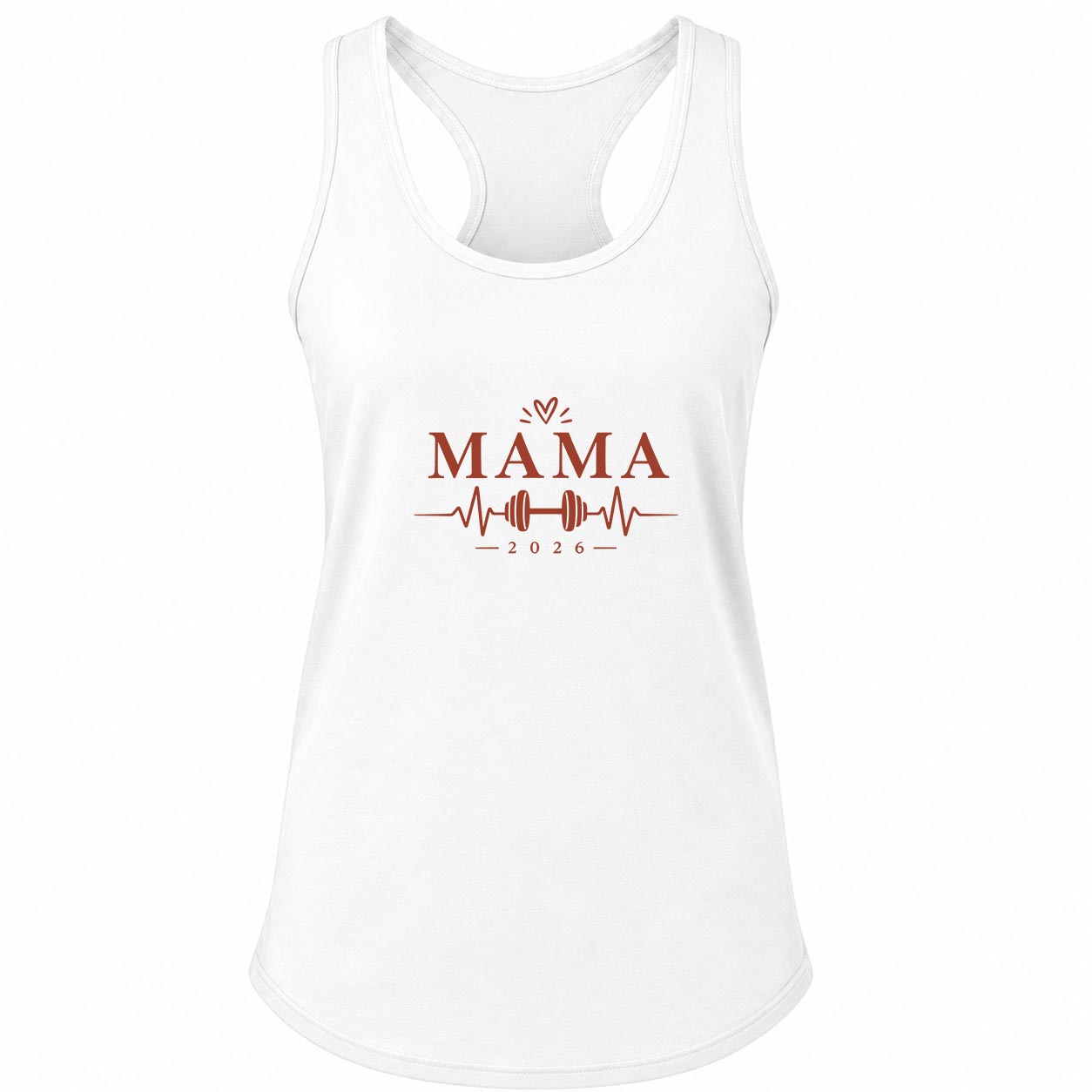 Mama 2026 Heartbeat Barbell Gym Tank Women