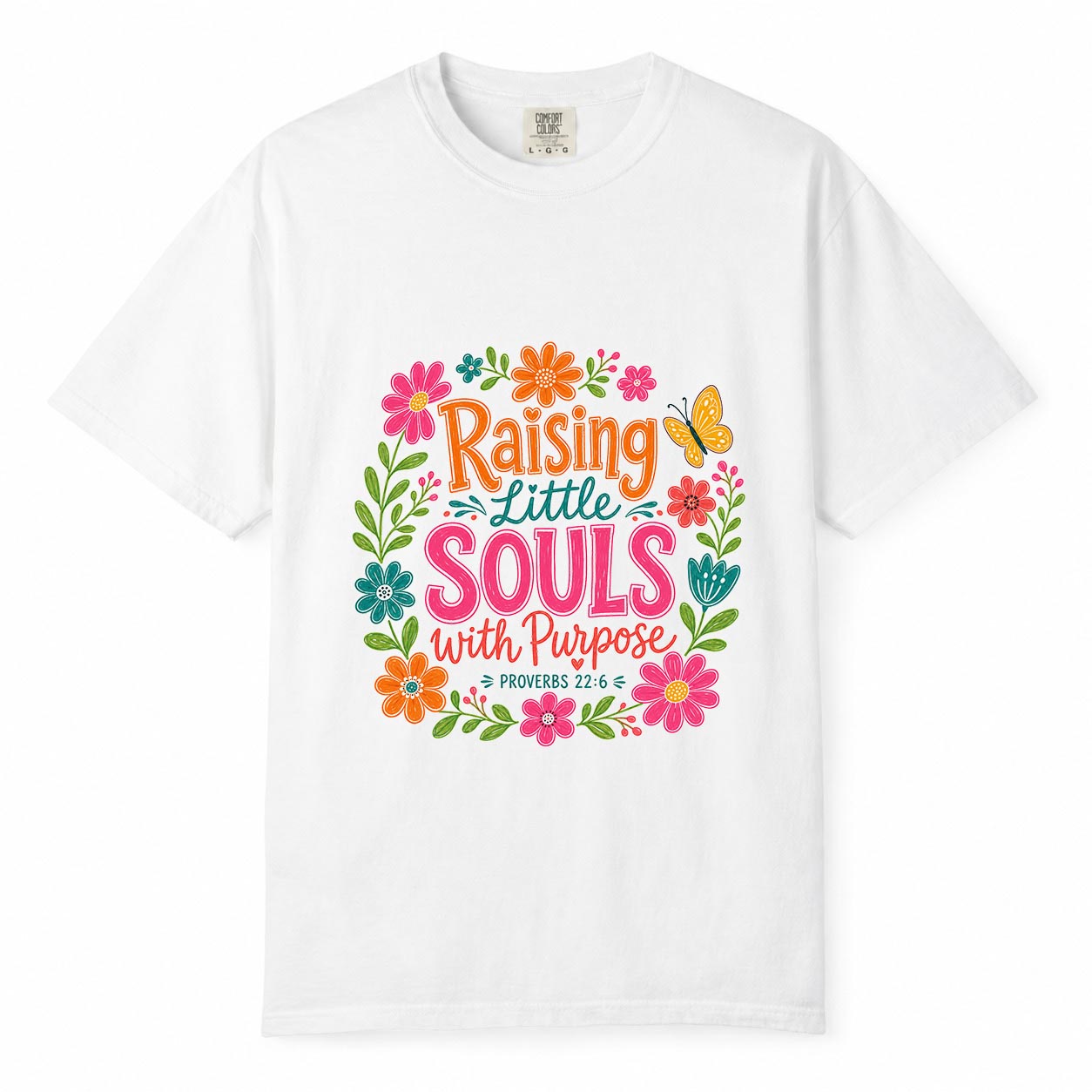 Comfort Colors Raising Little Souls With Purpose Shirt, Working Mom Floral Tee