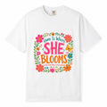 Comfort Colors She Blooms Working Mom Shirt, Floral Wildflower Mom Life T-Shirt
