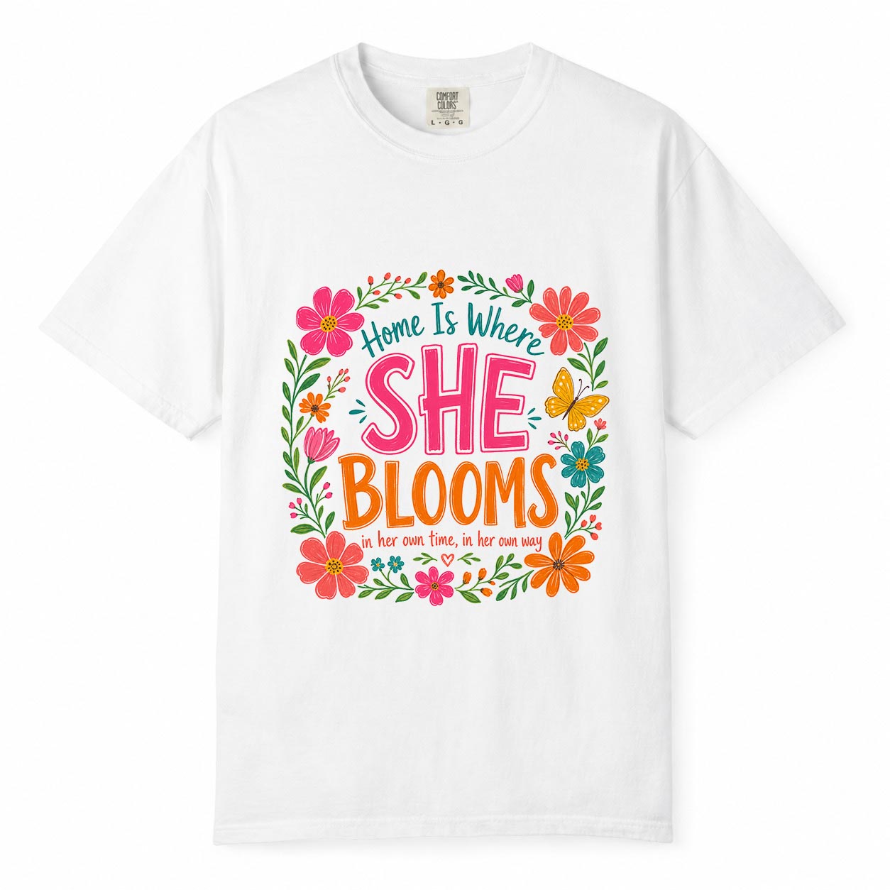 Comfort Colors She Blooms Working Mom Shirt, Floral Wildflower Mom Life T-Shirt