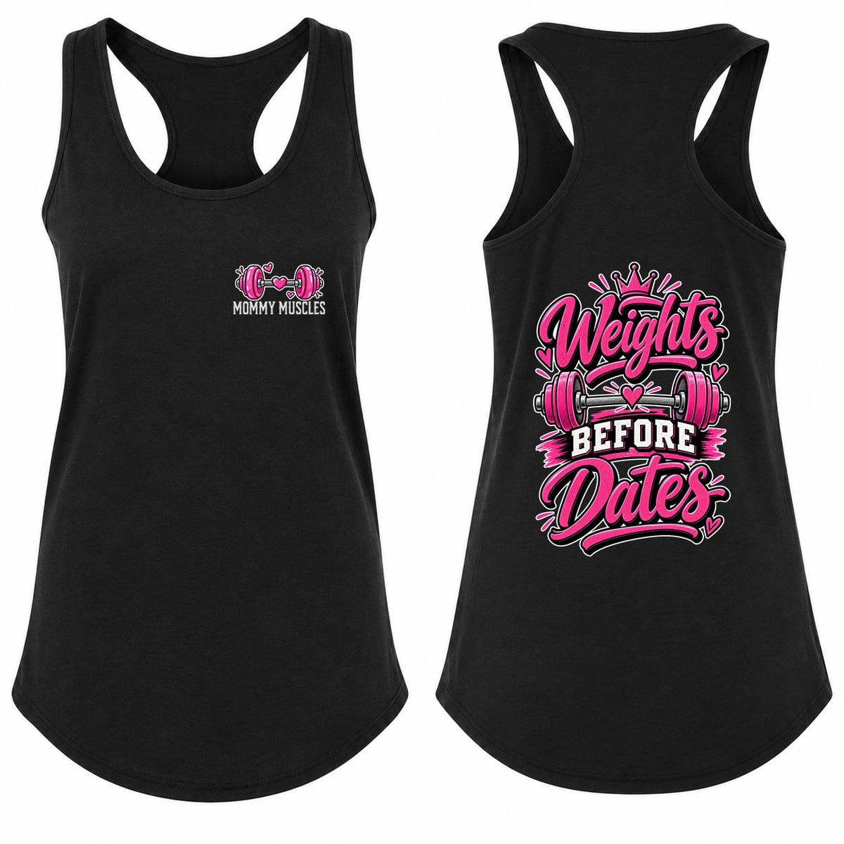 Weights Before Dates Racerback Tank Top