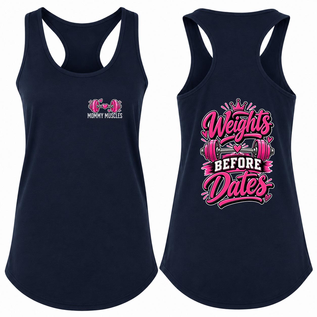 Weights Before Dates Racerback Tank Top